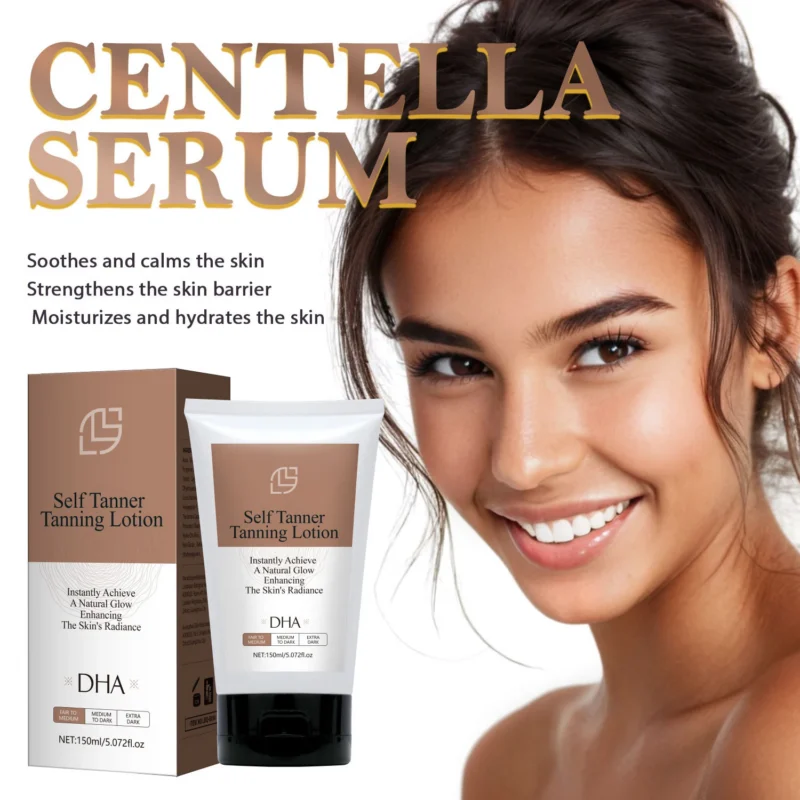 Self Tanner Tanning Lotion for Instant Sun-Kissed Glow - Moisturizing Wheat Skin Bronzer with Centella & Aloe (150ml)