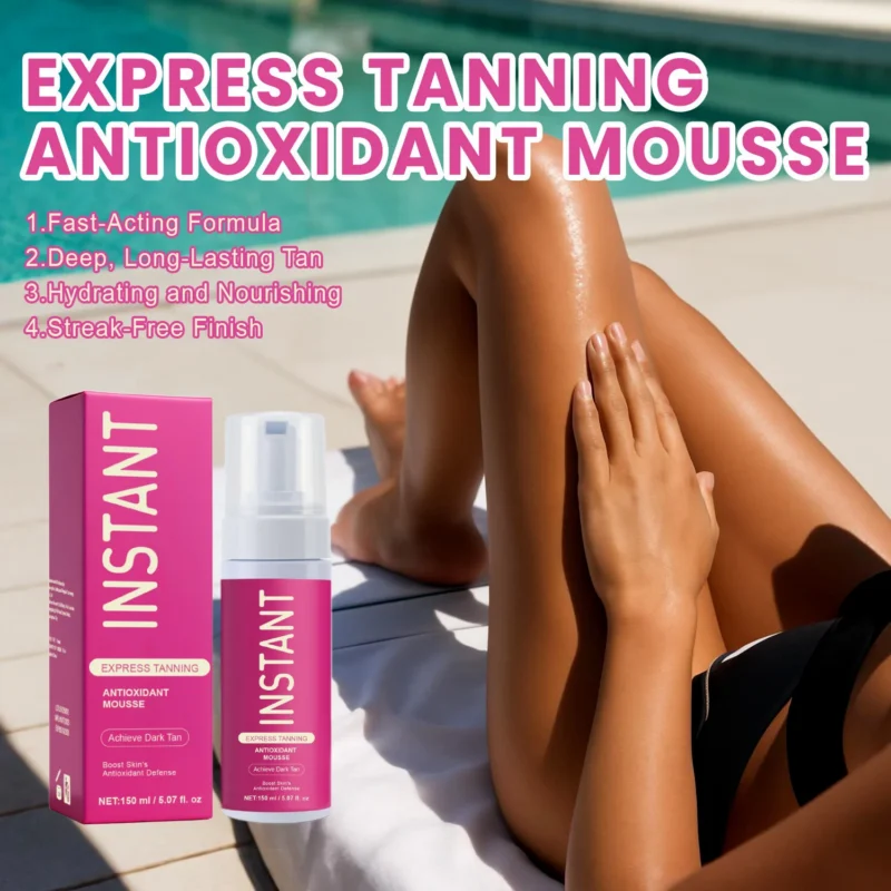 Self-Tanning Mousse Express Antioxidant Sunless Bronzer for Deep Bronze Glow 150ml
