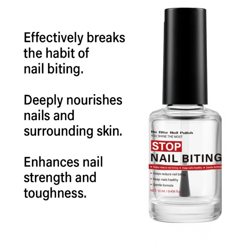 Stop Nail Biting Liquid Bitter Nail Polish Treatment for Kids and Adults - 12ml Nourishing No-Bite Formula