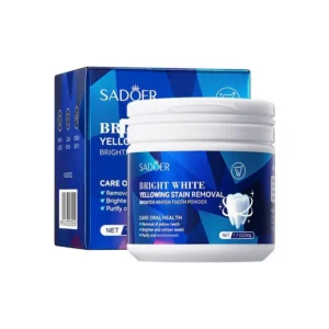Teeth Whitening Powder for Yellowing Stain Removal SADOER Brightening Oral Care Polish