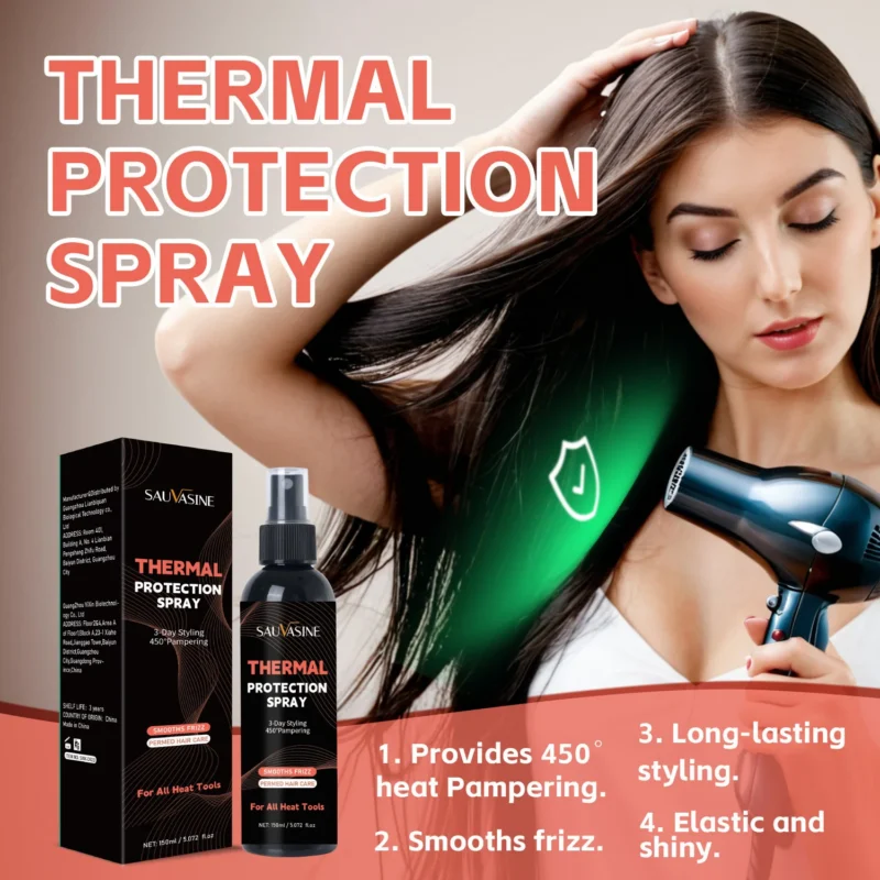 Thermal Protection Spray 450°F Heat Defense Mist with Hydrolyzed Collagen - 150ml