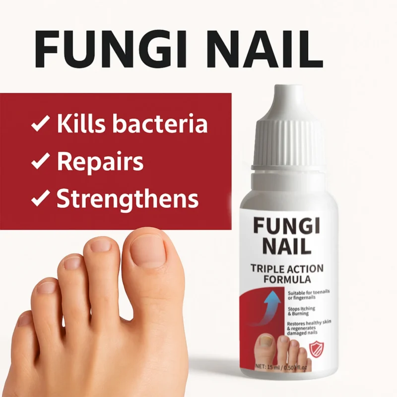 Toenail Fungus Treatment Extra Strength Solution - Triple Action Anti-Fungal Formula for Fingernails & Toenails - Repairs, Strengthens & Stops Itching (15ml)