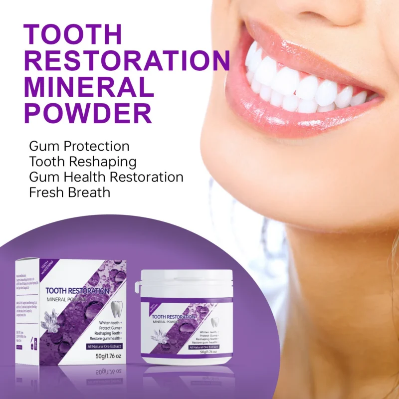 Tooth Restoration Mineral Powder for Teeth Whitening and Gum Health - Natural Ore Extract Formula