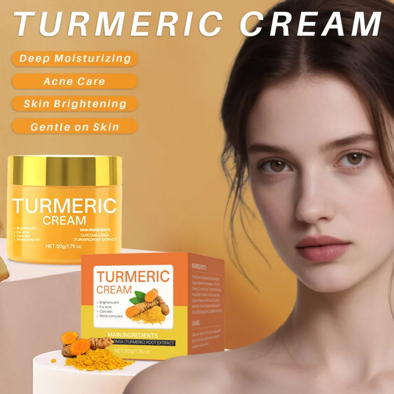 Turmeric Face Cream for Skin Brightening and Deep Moisturizing - Anti-Acne & Spot Correction 50g