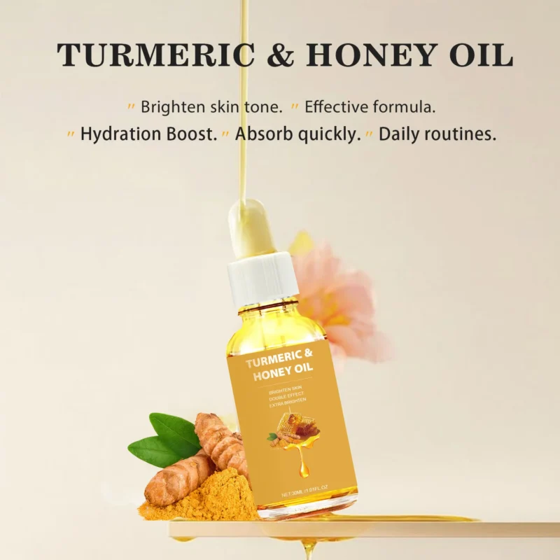 Turmeric Honey Facial Serum Brightening & Hydrating Essential Oil for Dark Spots 30ml