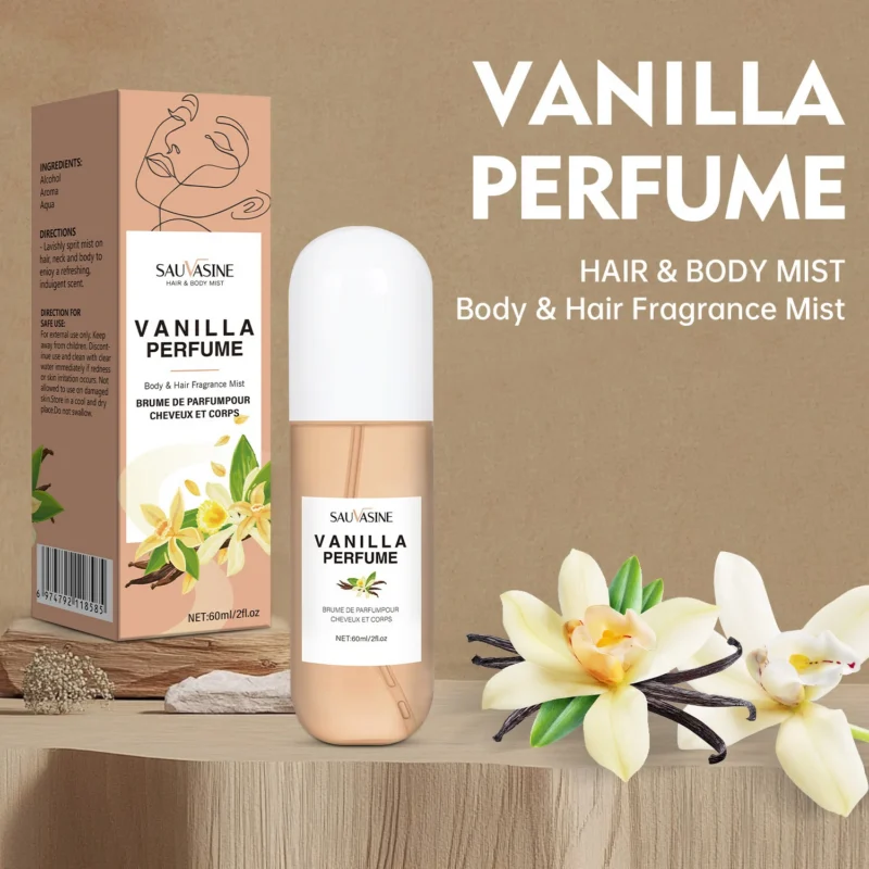 Vanilla Hair and Body Mist Spray 60ml Long-Lasting Fragrance for Women and Men