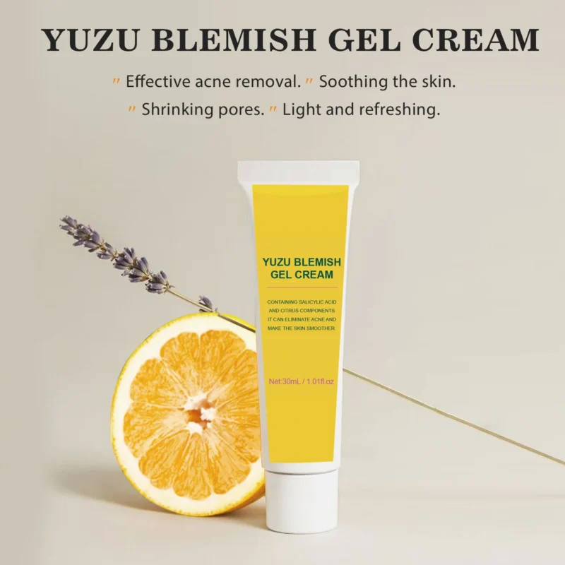 Yuzu Blemish Gel Cream Salicylic Acid Acne Treatment Oil Control Soothing Moisturizer 30ml